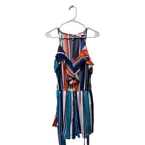 Jennifer Lopez Striped Short Jumpsuit, Size 2, Pre-owned